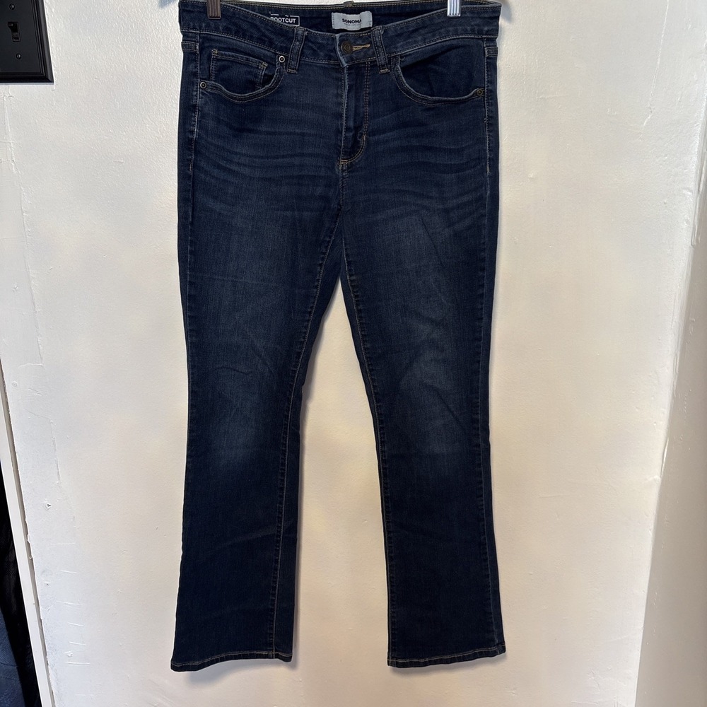Sonoma Womens Blue‎ Denim Stretch Comfort Five Pockets Original Bootcut Jeans 8